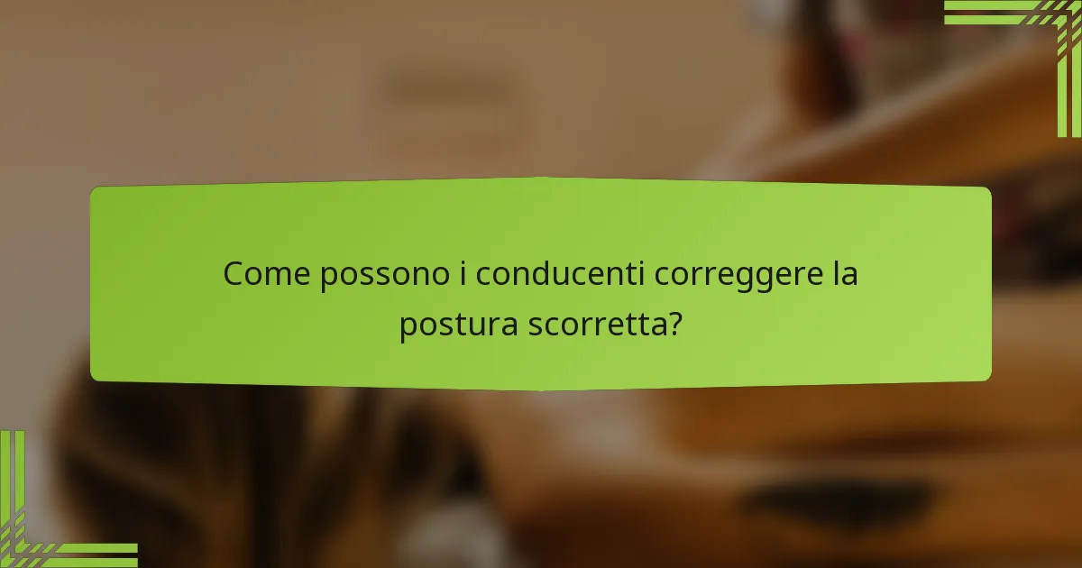 Come possono i conducenti correggere la postura scorretta?