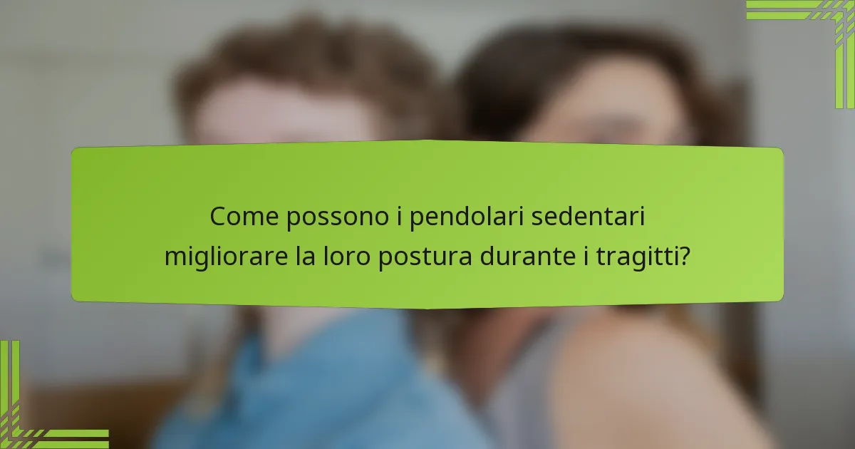 Come possono i pendolari sedentari migliorare la loro postura durante i tragitti?