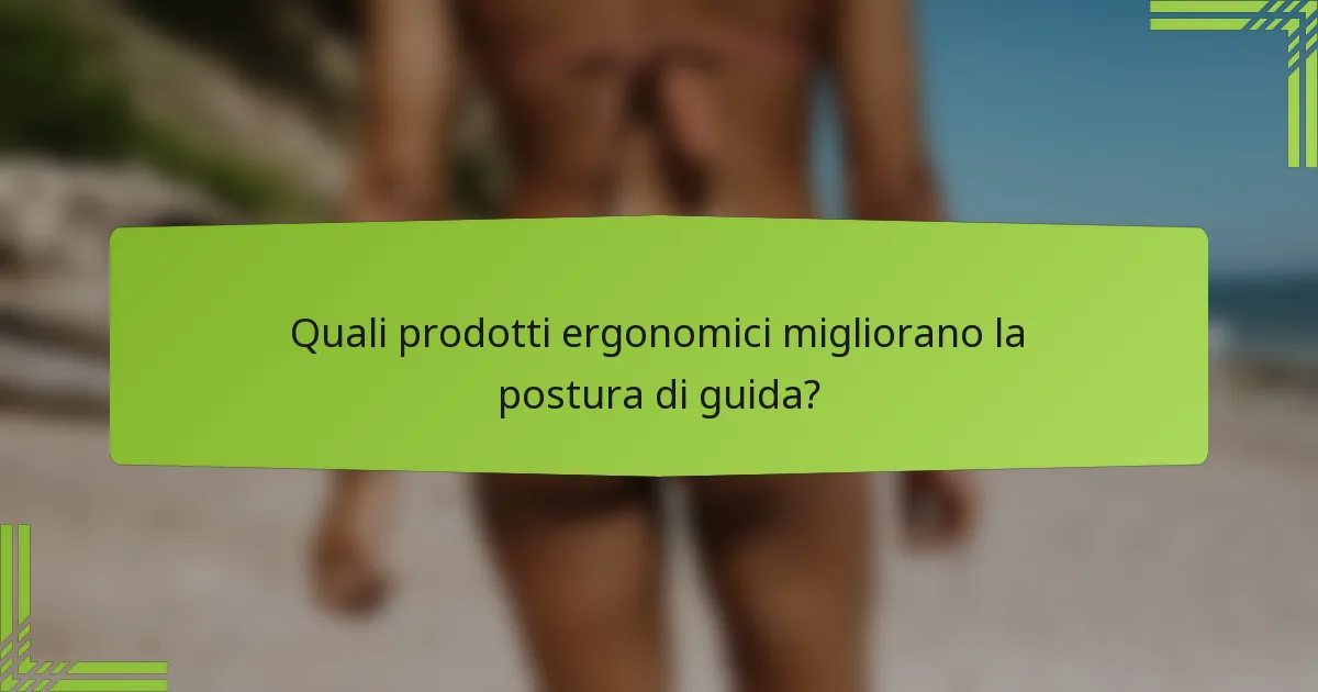 Quali prodotti ergonomici migliorano la postura di guida?