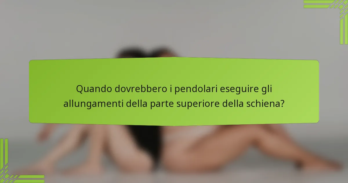 Quando dovrebbero i pendolari eseguire gli allungamenti della parte superiore della schiena?